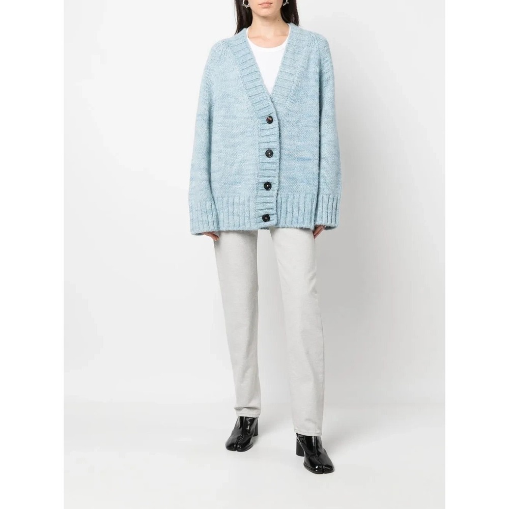 Maison Margiela chunky-knit oversized Boxy cardigan-Blue Melange-Designer Knit-S - Picture 16 of 16